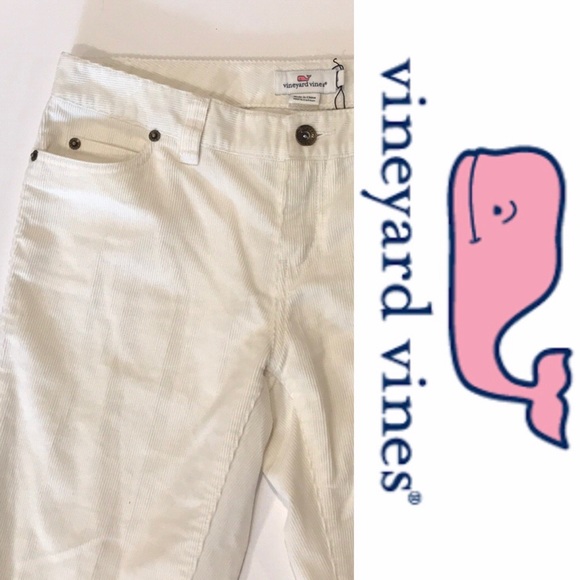VINEYARD VINES Cream Straight Leg Corduroy Pants 4 - Picture 1 of 4